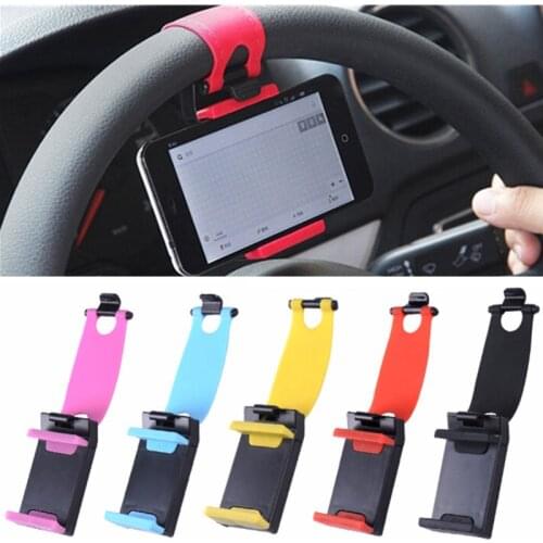 Car Steering Wheel Phone Holder Universal Car GPS Navigation Bracket Convenient Auto Stand for Xiaomi Iphone Samsung