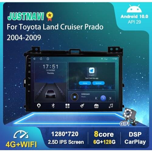 4G WIFI Car Radio For Toyota Land Cruiser Prado 2004-2009 Multimedia Video Player Android 10.0 BT DSP Rear View 9" No 2 din DVD