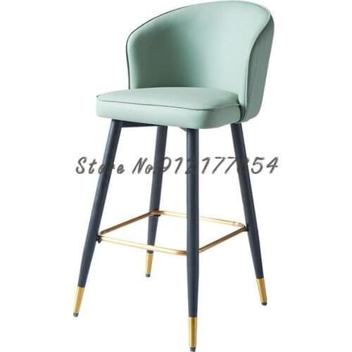 Bar Stools Light Luxury Modern Minimalist High Stools Commercial Bar Chairs Wrought Iron Fashion Home Back Chairs