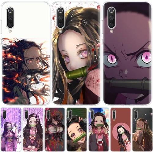 Demon Slayer Kamado Nezuko Phone Case For Xiaomi Mi Note 10 11 9 8 10T 9T CC9 A1 A2 A3 Poco F1 X3 F2 Pro Lite 5X 6X Cover Coque