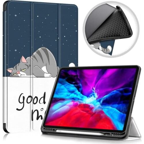 For iPad Pro 11 2021 Case With Pencil Holder Stand Cover Tpu Soft Shell For iPad Pro 11 12.9 2020 2018 Ai4 10.9 Case