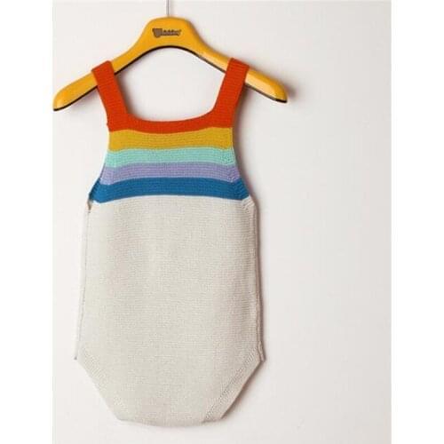 Newborn Baby Romper New Born Knitted Baby Clothes Rainbow Cotton Infant Baby Boys Girls Romper Infant Boys Jumpsuit Overalls