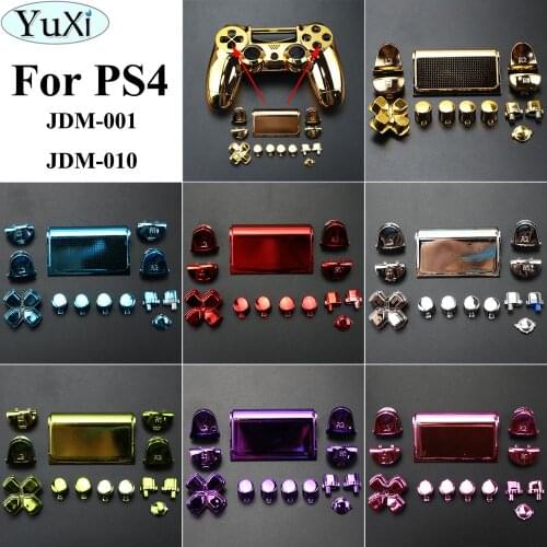 YuXi Chrome Plating Buttons and Touchpad for Sony PS4 Controller Replacement R1/L1/R2/L2 Buttons protection for game contoller