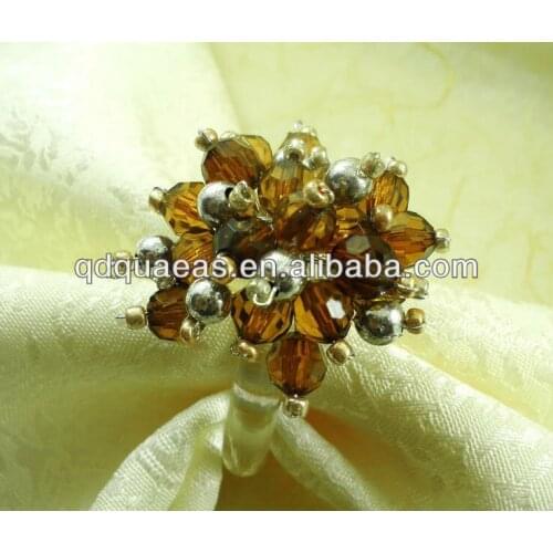 Acrylic napkin ring beades flower qn13092806