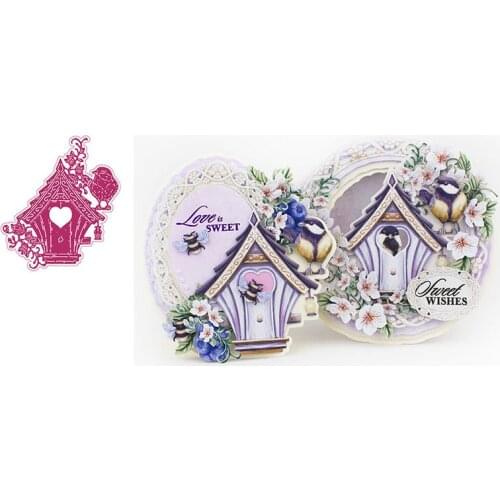 Love Birds Nest Small House Big Die Metal Cutting Die Scrapbook Embossed Paper Card Album Craft Template Cut Die New for 2021