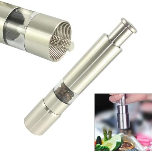 Stainless Steel Salt Pepper Mill Grinder Manual Hand Mills Kitchen Tool for Milling Pepper/Corn/Mustard