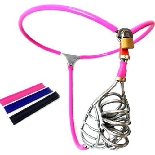 Male Chastity Belts Invisible Bondage Pants Stainless Steel Chastity Device Penis Sleeve Tube Hollow Cages Sex Toys for Men