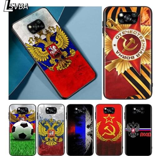 Armenia Russia Flag for Xiaomi Redmi K30 K30S Mi 10T Lite Pro Poco X3 NFC X2 M3 M2 F2 Pro C3 F1 Soft Black Phone Case