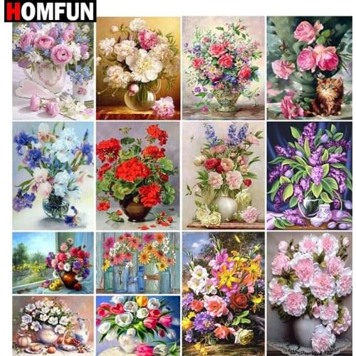 HOMFUN Full Square/Round Drill 5D DIY Diamond Painting "Bouquet scene" Embroidery Cross Stitch 5D Home Decor Gift