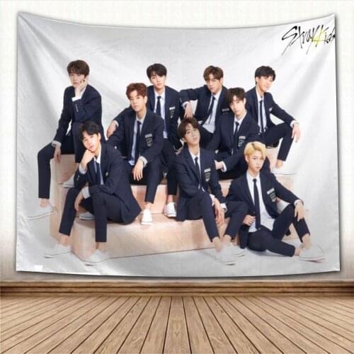 Custom Stray Kids KPOP Wall Hanging Tapestry Sheets Home Decorative Tapestries Beach Towel Yoga Mat Blanket Table Cloth
