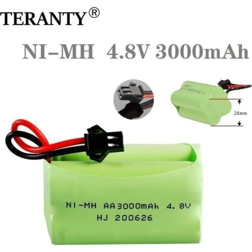 12/3/5/10Pcs NiMH 4.8v 3000mAh Rechargeable Battery For RC Cars Robots Tank Gun Boats T Model With SM Plug AA 4.8 v Battery Pack