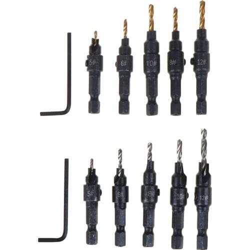 New Hot 5pcs HSS Countersink Drill Bit Set Screw Woodworking Chamfer Tool Hot Sale