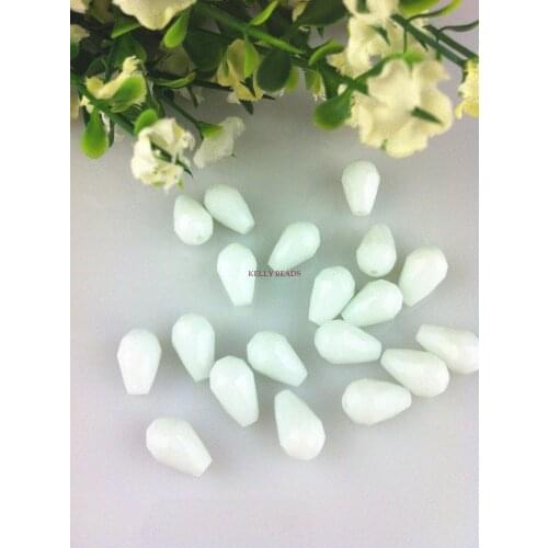 Wholesale 600pcs 8x11mm White Color Crystal Drop Beads Faceted Crystal Loose Glass Beads For Jewelry Making Bracelet DIY Beads