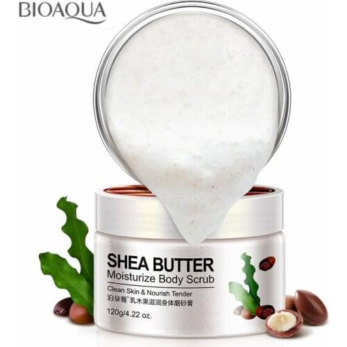 BIOAQUA Shea Butter Fruit Cucumber Almond Exfoliating Gel Body Scrub Cream Skin and Whitening Go Cutin Dead Skin Scrub Body Care