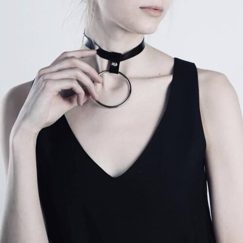 New Black Faux Leather Choker Necklace Adjustable Buckle Strap Necklace Fashion Women Collar Choker Female Jewelry Accessory