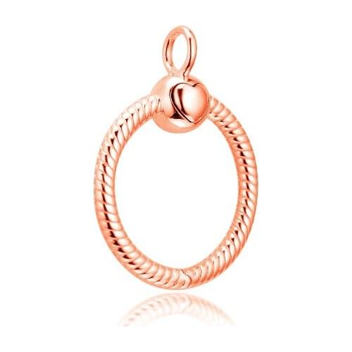 QANDOCCI Rose Moments Medium O Necklaces Pendants 100% 925 Sterling Silver Jewelry Free Shipping