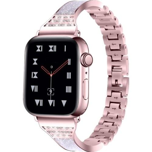 Diamond ceramics strap for Apple watch band 40mm 44mm iwatch band 38mm 42mm metal bracelet apple watch 5/4/3/2/1 Accessories