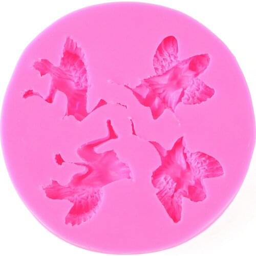 DIY pink Silicone mold Flower Fairy angel elf double sugar chocolate cake decorating tools kitchen Baking accessories T0463