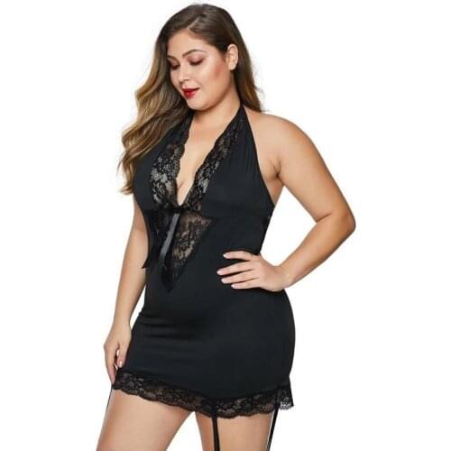 Sexy Lace Satin Nightwear Babydoll Erotic Costumes Underwear plus size Lingerie Sexy Hot Women erotic Porno Dress For Sex Female
