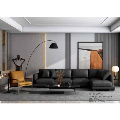Modern minimalist corner furniture Nordic creative leather sofa set