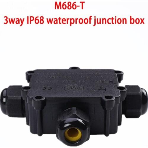 3 Way IP68 waterproof junction box M686-T outdoor waterproof cable connector electrical for 4-14mm cable