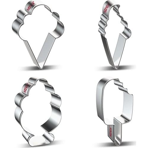 ZADE Summer Beach Cake Cookie Cutter Popsicle,Ice Cream ,Biscuit / Fondant / Pastry Cutter - Stainless Steel