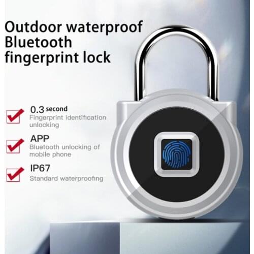 Fingerprint Padlock Lock Electronic Bluetooth-compatible Intelligent Waterproof Cabinet Lock App Electric Fingerprint Lock