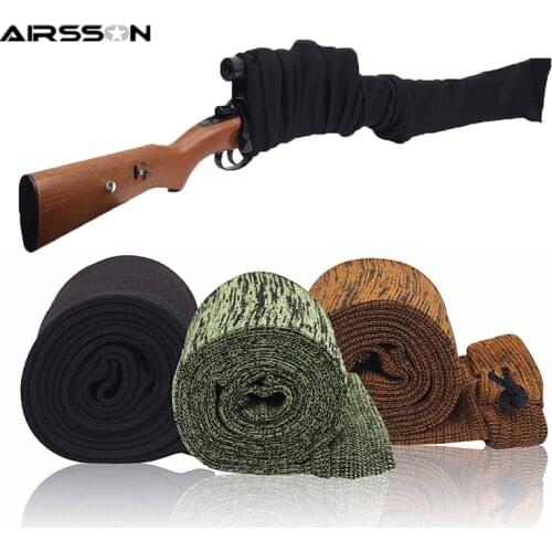 54" Airsoft Rifle Gun Sock Case Dustproof Silicone Treated Knit Protection Sock Holster Tactical Gun Shooting Hunting Accessory