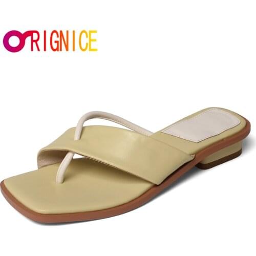 Orignice Sexy Chic Flip Flops Women Platform Slippers Square Toe Female Fashion Summer Casual Light Sole Ladies Brand Shoes
