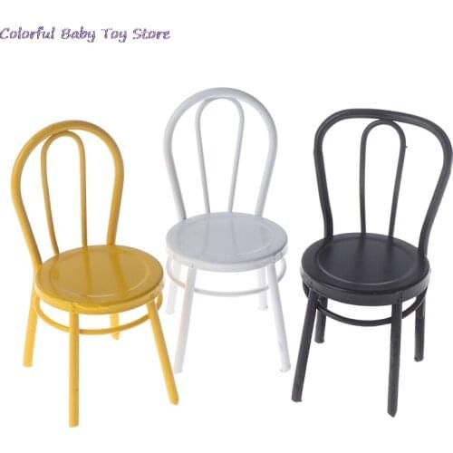 1/12 Dollhouse Miniature Furniture Metal Chair Doll House Accessories