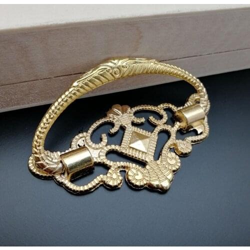 1Pcs Vintage European Wooden Wine Gift Box Furniture Flower Handle Knobs,Zinc Alloy Hollow Handles,Luxury Gold