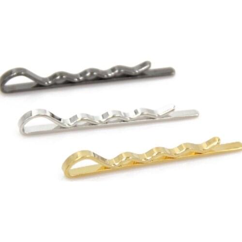 10pcs/lot Copper Tie Clip Wave Pattern Necktie Tie Clips Gold/Silver/Gunblack Plating Tie Pin Bars Business Style Mens Jewelry