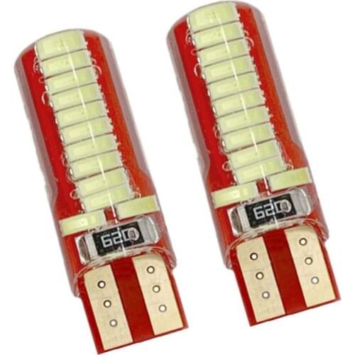 2pcs T10 Silicone Gel Drop Crystal Width Lamp 4014 High Brightness LED Small Lamp License Plate Lamp white 24 Lamp Silicone