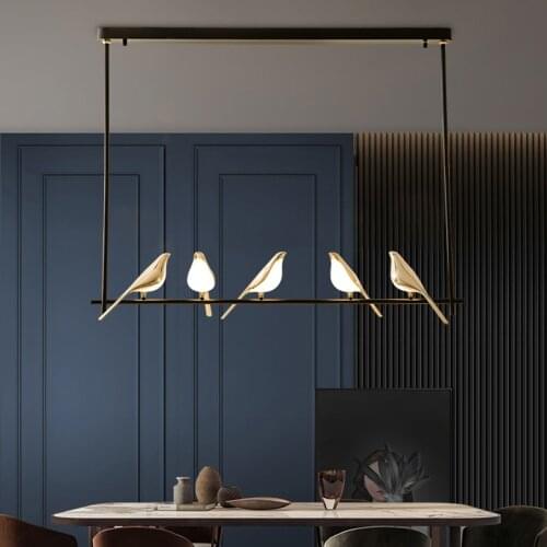 2021 Modern Simple Style LED Chandelier Pendant Light for Living Room Hotel Art Gold Bird Lamp