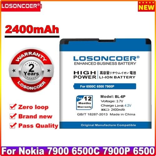 LOSONCOER 2400mAh BL-6P Battery For Nokia 6500c 6500 7900P 7900 Battery+ Tracking Number