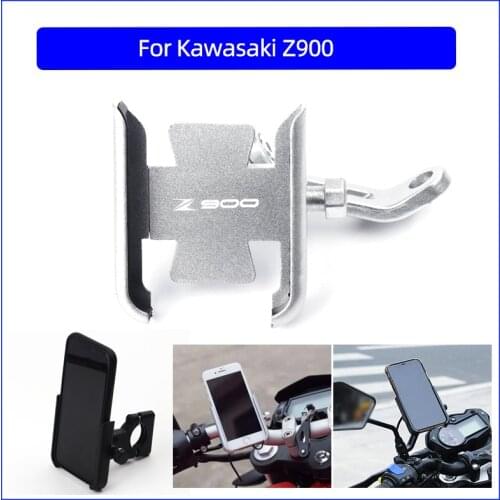 For Kawasaki Z900 z900 Motorcycle CNC Aluminum Mobile Phone Holder GPS Navigator Rearview Mirror Handlebar Bracket Accessories