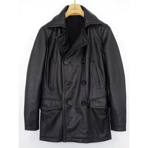 AVIREXFLY 2020 Mens Vintage Gray Motorcycle Leather Jacket 100% Genuine Thick Cowhide Male Suit Coats M-5XL