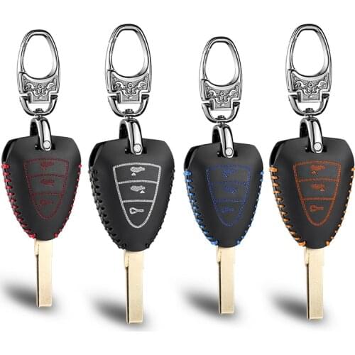 Car key case cover for Porsche Carrera 911 997 Boxster S 2S 4S remote key chain keychain geniune leather