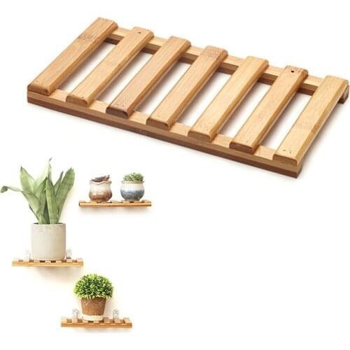 Bamboo Dining Room Decoration Hanger Wall Hanging Flower Shelf Home Wall Mounted Storage Rack For Flowers Plants