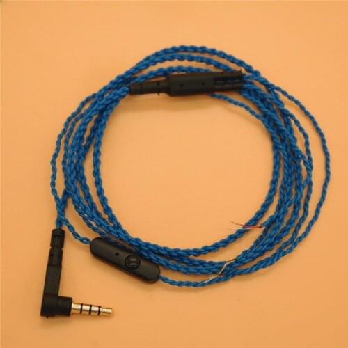 Diy earphone wire with/without mic curved plug 120cm