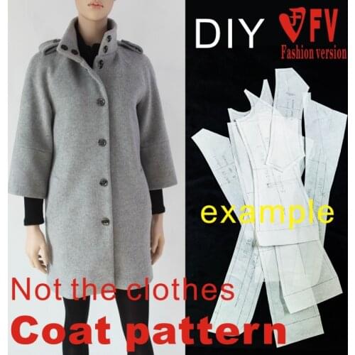 Cutting drawing female soil stand-up collar raglan sleeve coat coat pattern garment structure pattern BFY-129