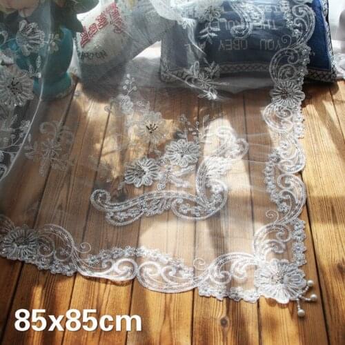 European Square Lace Embroidery Beaded Fine Tablecloth Furniture Electrical Dust Cover Cloth Christmas Wedding Decoration Tapete