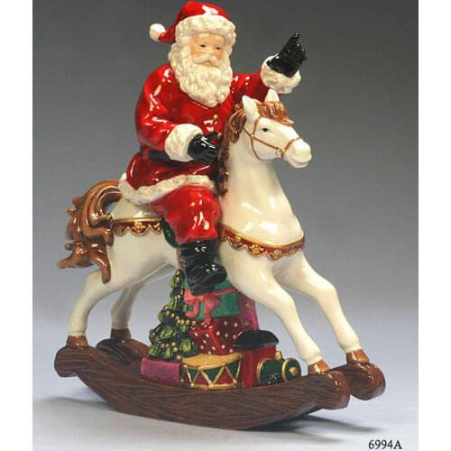 CERAMIC CRAFTS SANTA CLAUS RIDING HORSE DECORATION GIFT HOME DECORATION CHRISTMAS GIFT