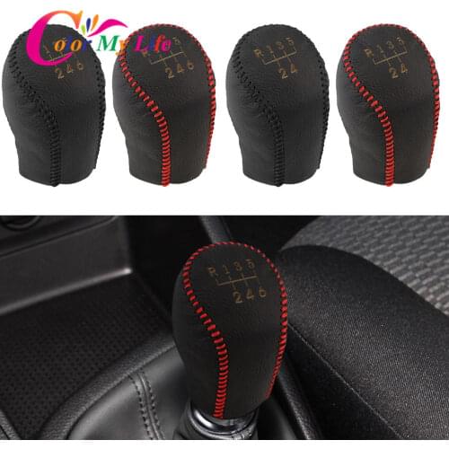 Color My Life 5 6 Speed Leather Gear Collars for Hyundai Elantra GT Accent Solaris Avante MD I30 MT Car Shift Knob Cover Case