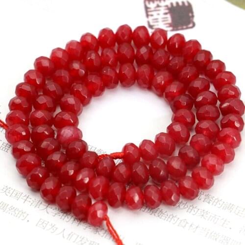 New arrival 4X6mm Red crystal Stone Faceted wheel abacus shaped DIY fit women jewelry making gift wholesale and retail 15'' 2pc