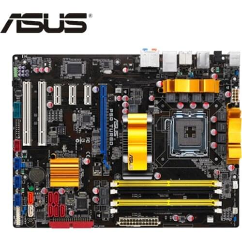 LGA 775 Original ASUS P5Q Turbo 800Mhz 667Mhz DDR2 P5QTurbo Motherboard ATX USB2.0 PCI-E X16 Desktop PC Mainboard Plate Used