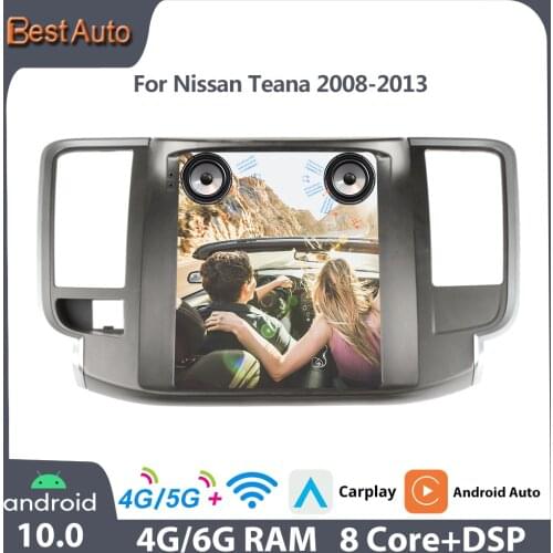 Best Auto Android 10.0 Vertical Screen Car Radio 9" Inch GPS Navigation Bluetoo Stereo Receiver Ror For Nissan Teana 2008-2013