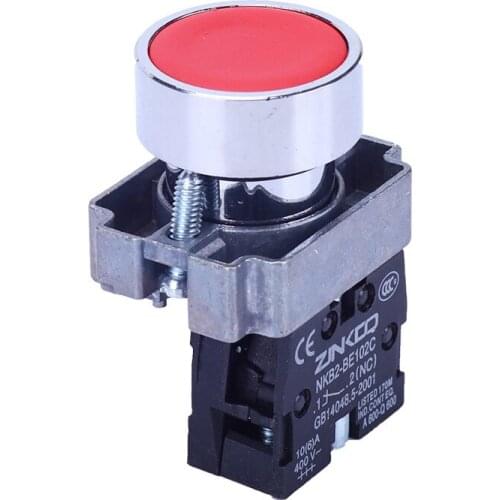 22mm Opening Metal Button XB2 Momentary Round Emergency Stop Switch Electrical Equipment NO Insulati Press Power Switch Button