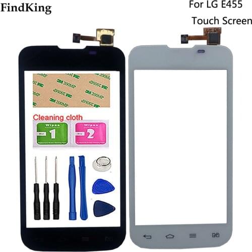 4.0'' Mobile Touch Screen For LG L5X L5 II DUAL E455 Lens Sensor Touch Screen Digitizer Panel Front Glass 3M Glue