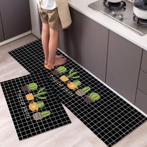 Fashionable Simple Nordic StyleWaterproof Kitchen Floor Mat Household Carpet Long Strip Door Mat Modern Home Decor